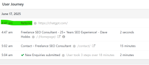 ChatGPT referral website conversion